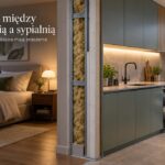 Przekrój izolowanej ściany oddzielającej kuchnię od sypialni